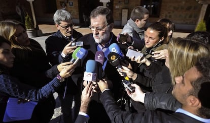 El presidente del Gobierno, Mariano Rajoy, este sábado en Toledo.