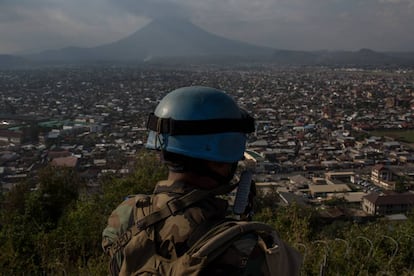 Un soldado de la Misión de Estabilización de Naciones Unidas en la República Democrática del Congo.