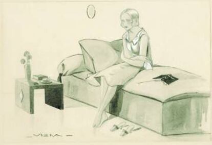'Tres hermanas, tres, 5ª', dibujo de Viera Sparza publicado en 'Blanco y Negro' el 21 de septiembre de 1930.