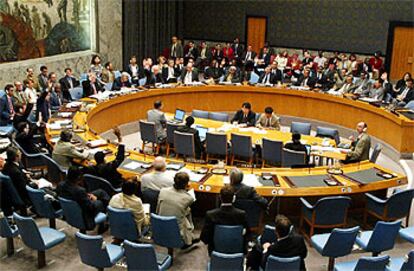 El Consejo de Seguridad de la ONU, durante la votación de la resolución sobre la intervención en Liberia.