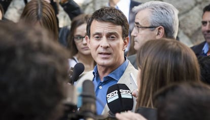 Manuel Valls, el pasado 26 de mayo, en el Colegio Sant Miquel del Eixample de Barcelona.