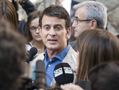 Manuel Valls, el pasado 26 de mayo, en el Colegio Sant Miquel del Eixample de Barcelona.