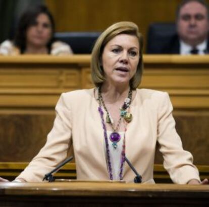 María Dolores de Cospedal, durante su intervención en las Cortes.