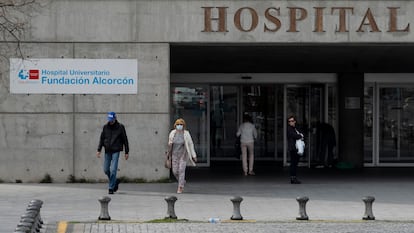 Entrada al Hospital Universitario Fundación Alcorcón, el pasado jueves.