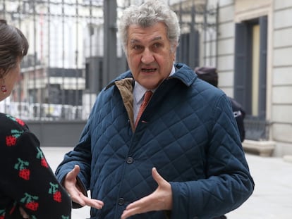 Jesús Posada hoy en el patio del Congreso de los Diputados.