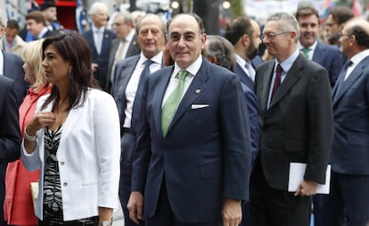 El consejero delegado de Iberdrola, Ignacio Sánchez Galán, en la entrada a los Premios Princesa de Asturias 2019, en Oviedo.