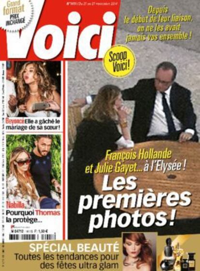 Portada de 'Voici' con las primeras imágenes de Gayet y Hollande en el Elíseo.