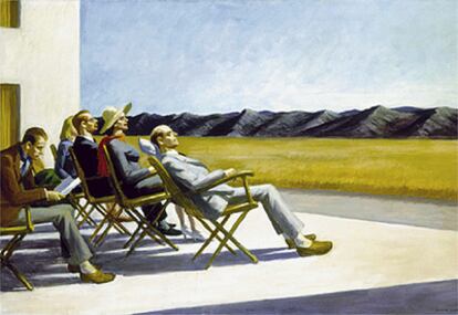 'Gente tomando el sol' (1960) fue una de las obras de este pintor norteamericano que se exhibieron en la Fundación March en octubre de 1989.