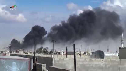 La ciudad de Talbisseh, en la provincia de Homs, tras un ataque.