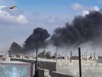 La ciudad de Talbisseh, en la provincia de Homs, tras un ataque.