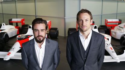 Alonso e Button na apresentação da McLaren.