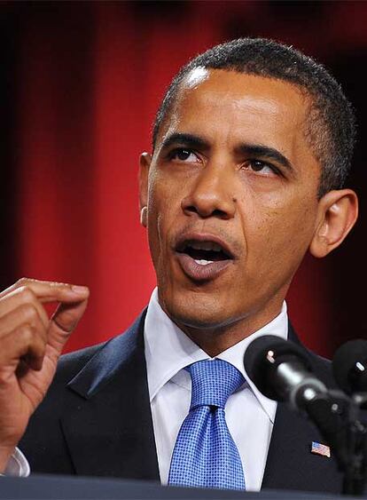 Barack Obama, durante el discurso que ha ofrecido en la Universidad de El Cairo.