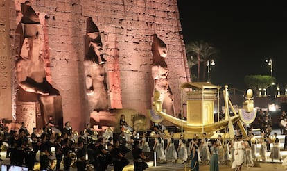 Ceremonia de apertura en el templo de Luxor, este jueves.