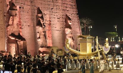 Ceremonia de apertura en el templo de Luxor, este jueves.