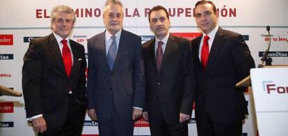 Enrique García Candelas, director general de Banca Comercial del Banco Santander, José Antonio Griñán, presidente de la Junta de Andalucía, Jorge Rivera, director de Cinco Días, y Manuel Iturbe, director territorial de Banco Santander