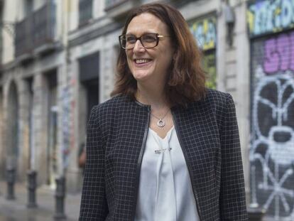 Cecilia Malmström, comisaria de Comercio, en Barcelona el pasado viernes.