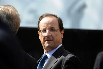 François Hollande, durante un mitin en Tours.