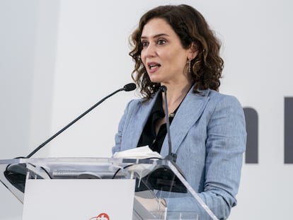 La presidenta de la Comunidad de Madrid, Isabel Díaz Ayuso, el 22 de marzo.
