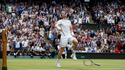 Murray celebra su triunfo contra Raonic.