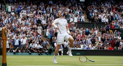 Murray celebra su triunfo contra Raonic.