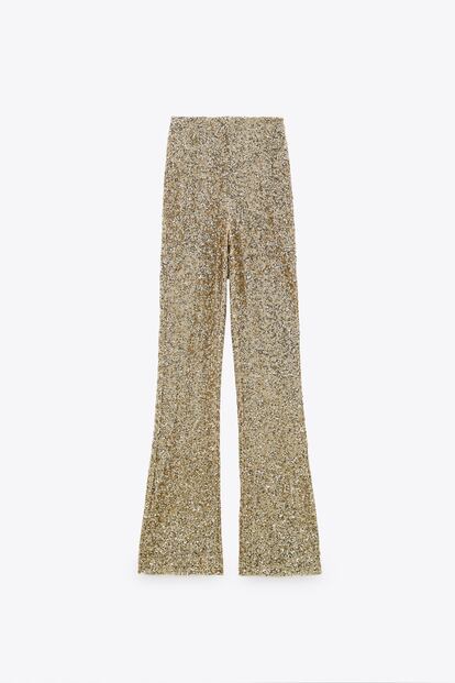 Para ir cómoda de fiesta o para sentirte de fiesta en casa, no importa el plan con estos leggings de Zara de lentejuelas irás siempre bien.