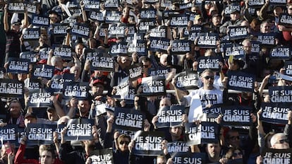 Movilizaci&oacute;n en Francia en defensa de la libertad de expresi&oacute;n tras el atentado a la revista &lsquo;Charlie Hebdo&rsquo;. 