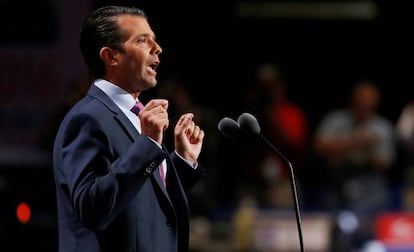 Donald Trump Jr. en 2016 en la convención republicana.