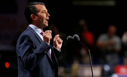 Donald Trump Jr. en 2016 en la convenci&oacute;n republicana.