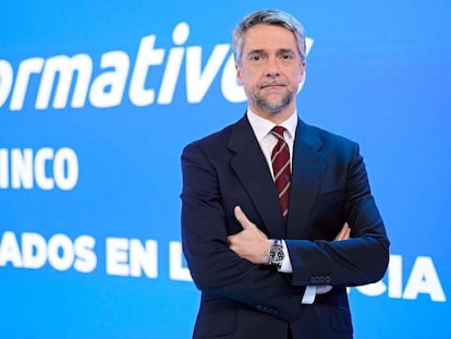 Carlos Franganillo, en la presentación de los nuevos informativos de Telecinco.