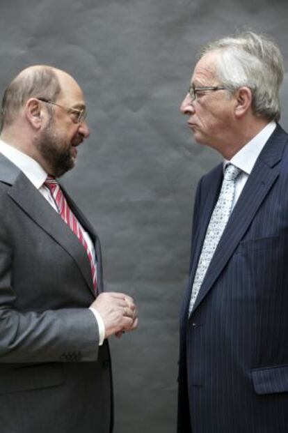 Schulz y Juncker, en Bruselas.