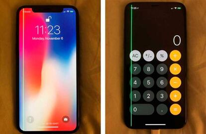 Así aparecen las rayas verdes en las pantallas de algunos usuarios del iPhone X