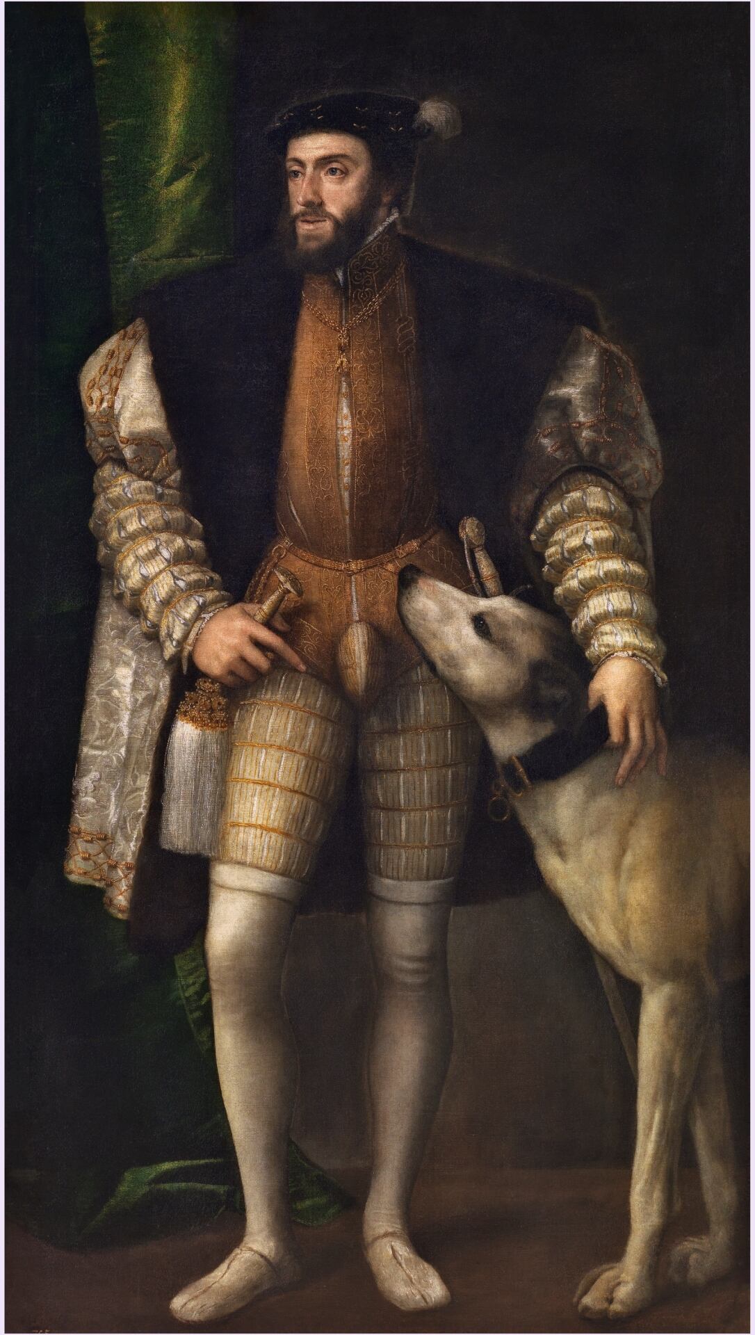 'El emperador Carlos V con un perro'(1533), de Tiziano, que se encuentra en el Museo del Prado.