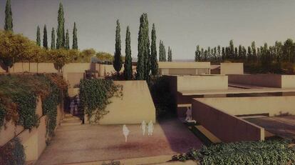 Recreación por ordenador del proyecto <i>Puerta nueva</i>, de Álvaro Siza y Juan Domingo Santos, que ha ganado el concurso internacional de ideas y se construirá en la Alhambra.