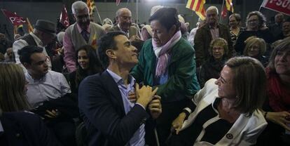 Sánchez y Chacón, este viernes en Barcelona.