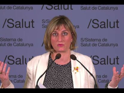 La consejera de Salud de la Generalitat, Alba Vergés, en rueda de prensa telemática, el pasado día 24.