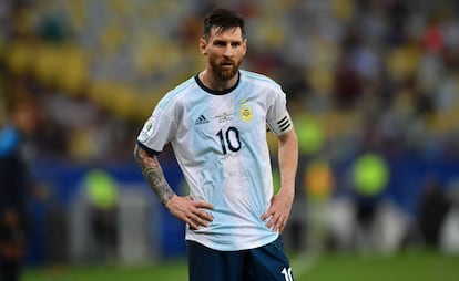 Messi, durante el partido de cuartos ante Venezuela.