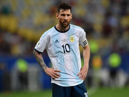 Messi, durante el partido de cuartos ante Venezuela.