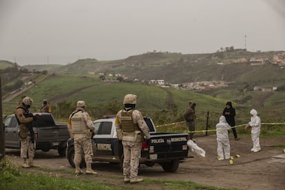 Army troops working together with municipal police in Tijuana (State of Baja California), in January 2023.