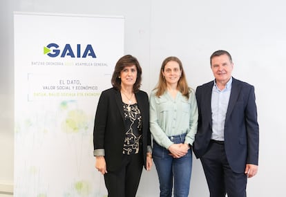 Elena Zárraga, Eli Pombo y Tomás Iriondo de Gaia.