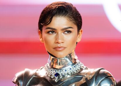 Zendaya attends the World Premiere of "Dune: Part Two" in London's Leicester Square on February 15, 2024