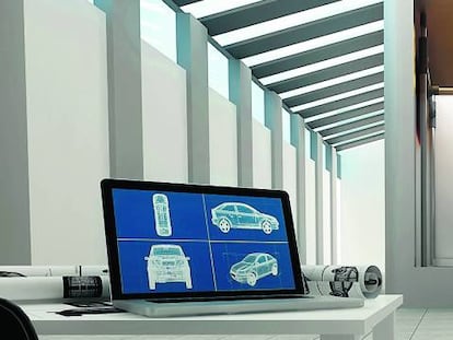 Imagen conceptual de una sala de impresión aditiva.