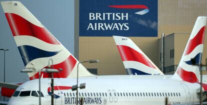 Aviones de British Airways en el aeropuerto de Heathrow. 