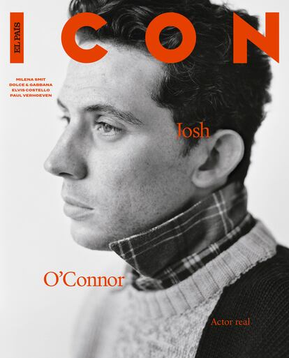 Josh O'Connor en la portada de ICON, vestido de Loewe y fotografiado por Andreas Laszlo Konrath.