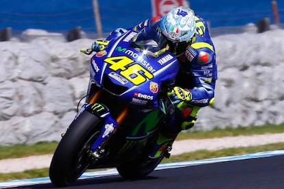 Valentino Rossi, en los entrenamientos de Phillip Island.