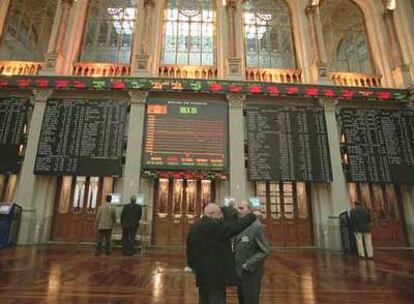 Sala de contratación de la Bolsa de Madrid.