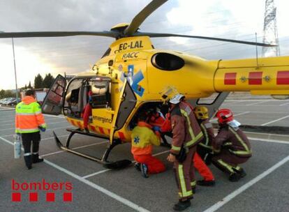 Un helicóptero del SEM trasladó al niño herido grave