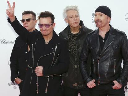 La banda U2 en los premios Bambi 2014.