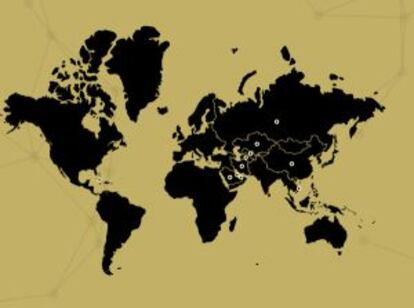 El mapa de las páginas web desbloqueadas por Reporteros sin Fronteras.