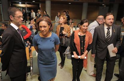 Lola Johnson, consejera de Turismo, en el Centro de Desarrollo Tur&iacute;stico de Valencia.