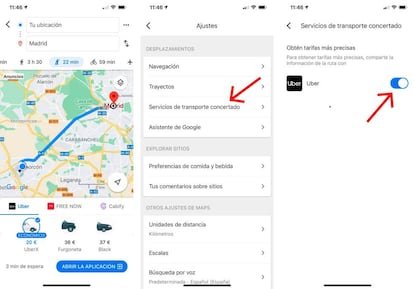 Nuevas funciones para taxis y VTC en Google Maps.